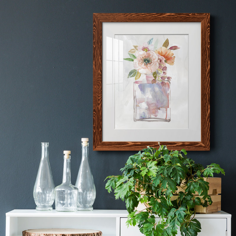 Mini bouquet II - peinture encadrée, Toile avec cadre érable, H 24 po x l 18 po x P 1,5 po
