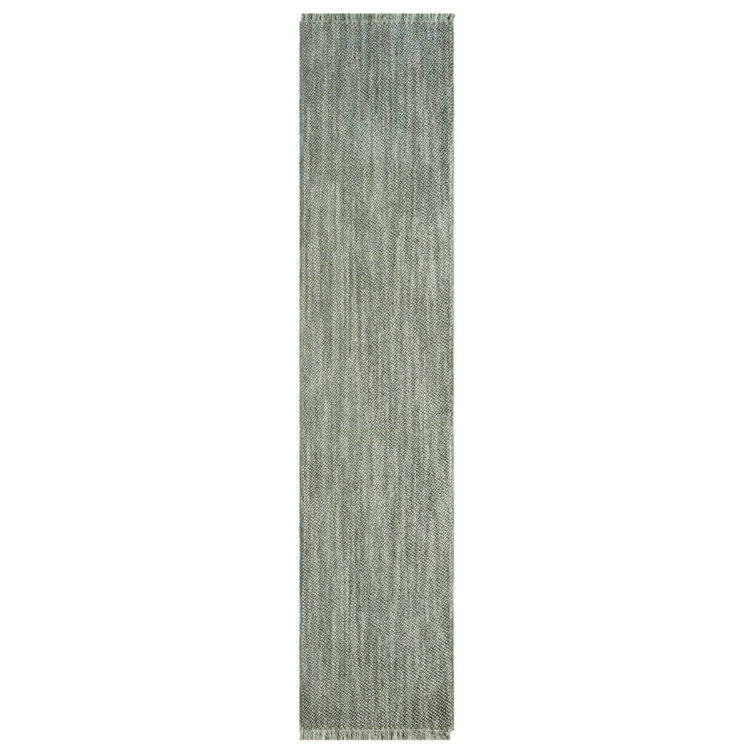Textured Fringed Area Rug