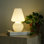 Glass Mushroom Table Lamp, Standard, White Stripe