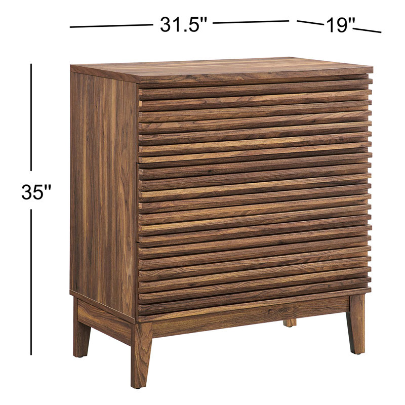 Render 3-Drawer Bachelor''s Chest In Walnut