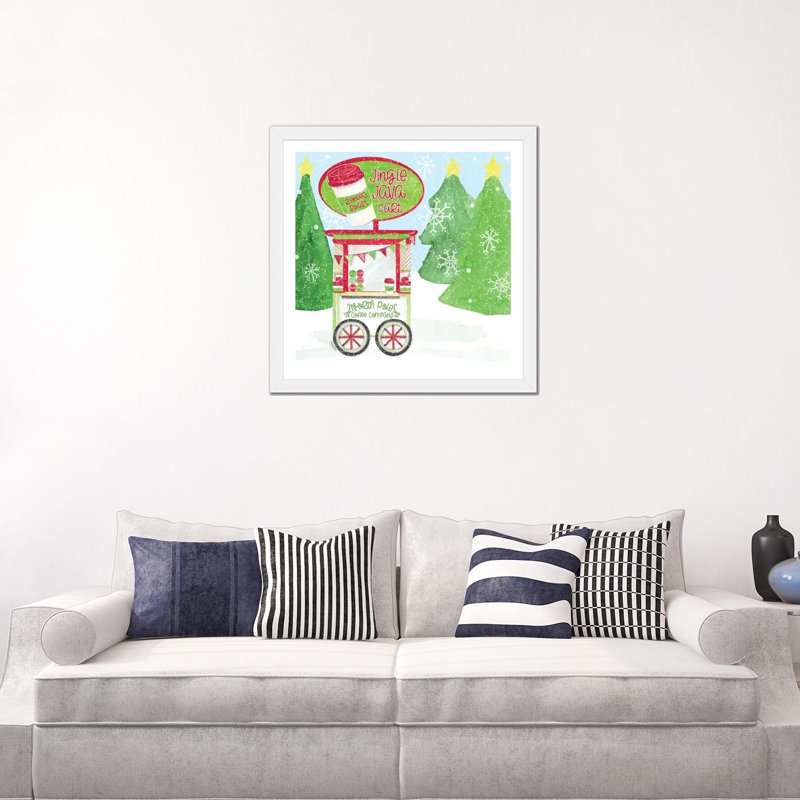 «Food Cart Christmas II Jingle Java» par Tara Reed - impression, Papier encadré blanc, Blanc, H 24 po x l 24 po x p 1 po