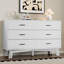 Commode 6 tiroirs double 47,24 po de largeur, commode avec base réglable pour chambre à coucher et salon-1380099295