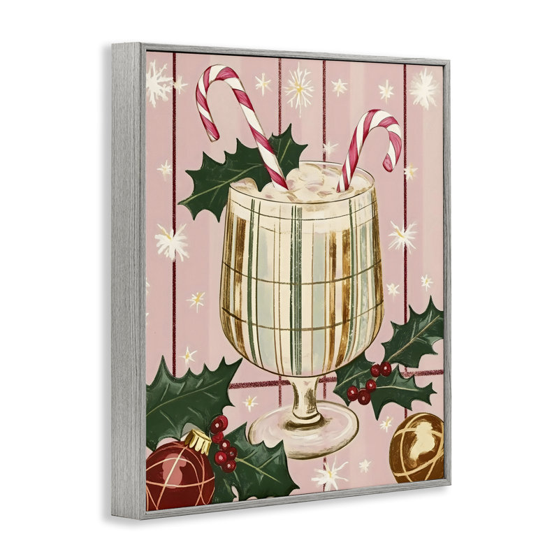 Giclée pastel de Noël pastel encadrée, design par Franklyn Gregory, H 20 po x l 16 po, Estampe numérique Farmhouse