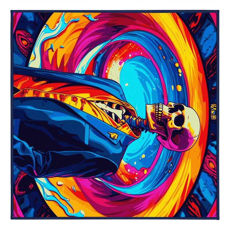 Cosmic Twist Rug, Square 3'