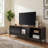 U-Can Mid Century Modern 70.8 Inch TV Stand Media Console with Sliding Doors Adjustable Shelves and Metal Frame for TVs up to 75 Inches