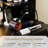 Vanity Desk with Mirror & LED Lights, 41.3" Wide, Power Outlet, 2 Large Drawers, 6 Open Storage Shelves
