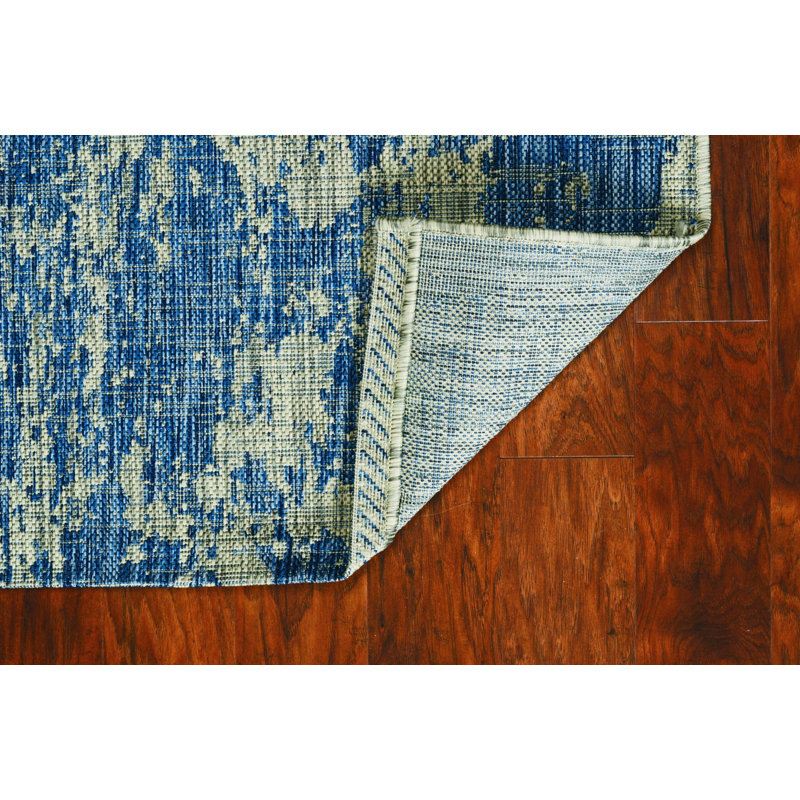 3' X 4' Blue Abstract Area Rug, Rectangle 7'10" x 10'10"