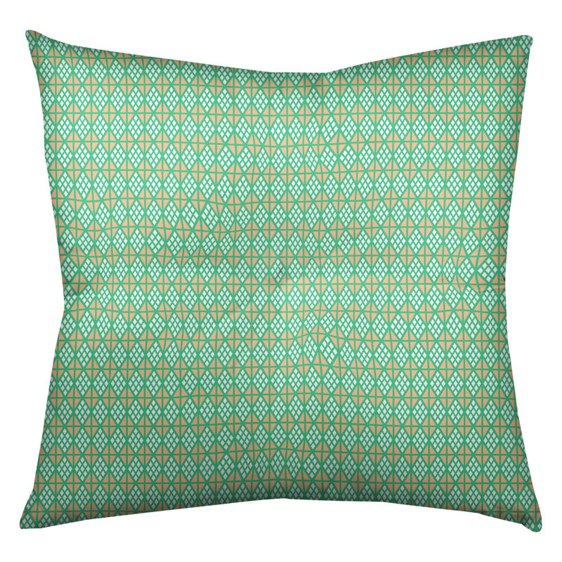 Coussin de sol Katelyn Elizabeth, 26 po x 26 po, Vert / Orange
