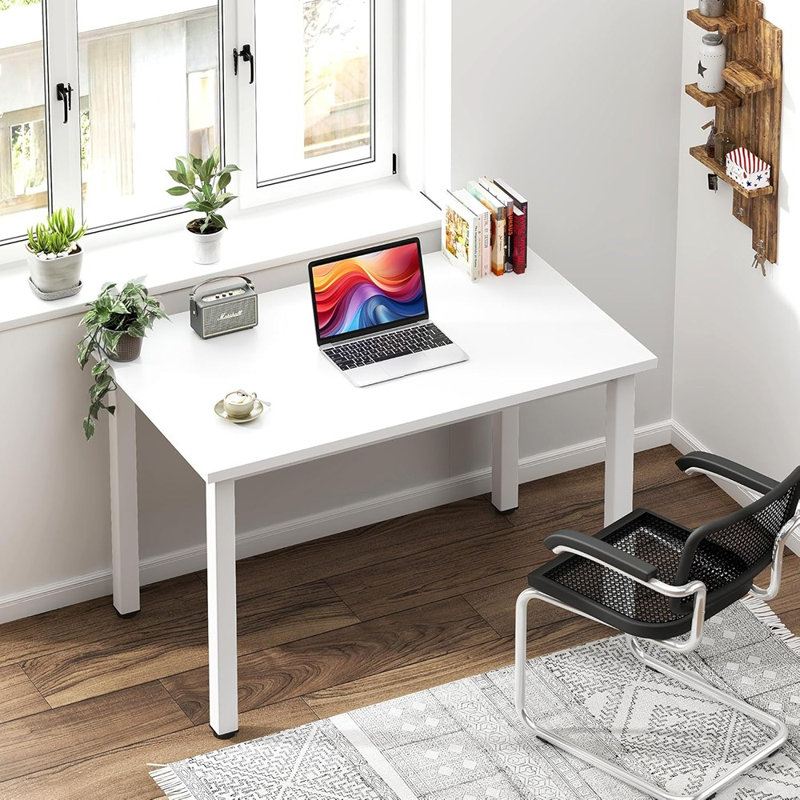 Bureau 31,5 pouces - Bureau d'écriture pour étudiants ou enseignants - Bureau compact pour la maison ou la chambre à coucher pour petits espaces - Blanc