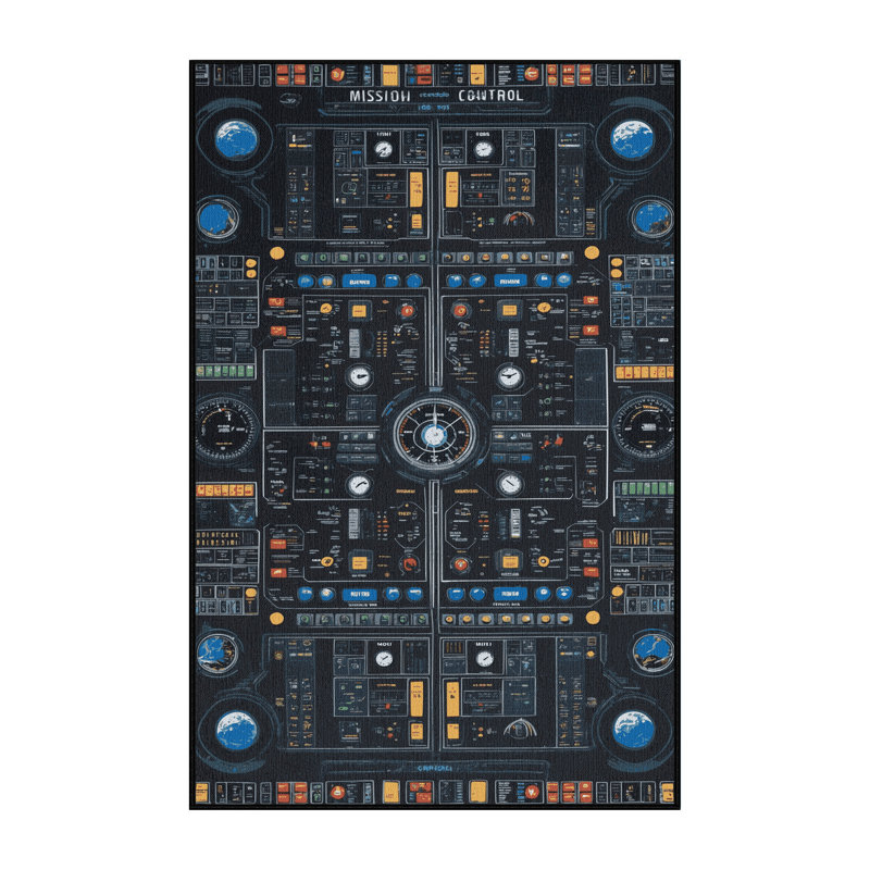 Tapis noir lavable à la machine, Rectangle 2 pi x 3 pi