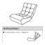 Canapé réglable en métal gris, fauteuil inclinable compact moderne