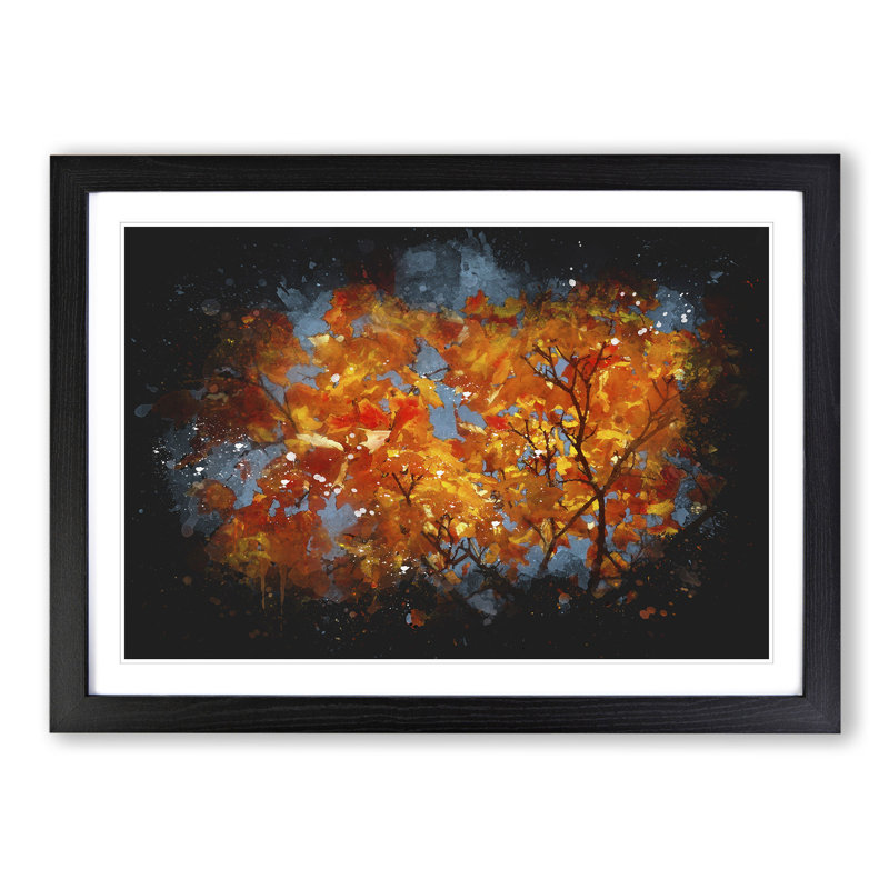 Maple Tree Vol.3 - Picture Frame Graphic Art, 48cm H x 65cm W x 2cm D, Black