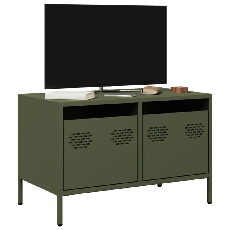 Ayele Unfinished TV Stand for TVs up to 24", Olive Green, 68cm