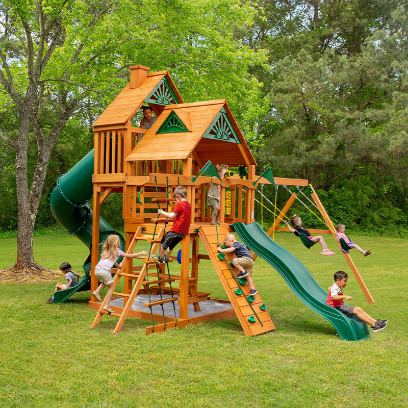 Wooden Swing Playsets Installed Great Skye I Swing Set