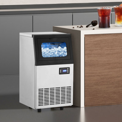 Yesurprise 110 lb. Daily Production Nugget Clear Ice Freestanding Ice Maker