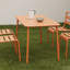 Table d'extérieur en rouge, de style américain, en métal et tissu imperméable, profondeur 55,21 po, largeur 28,06 po, hauteur 30,32 po, structure d'eau, pour balcon de jardin-1678873498