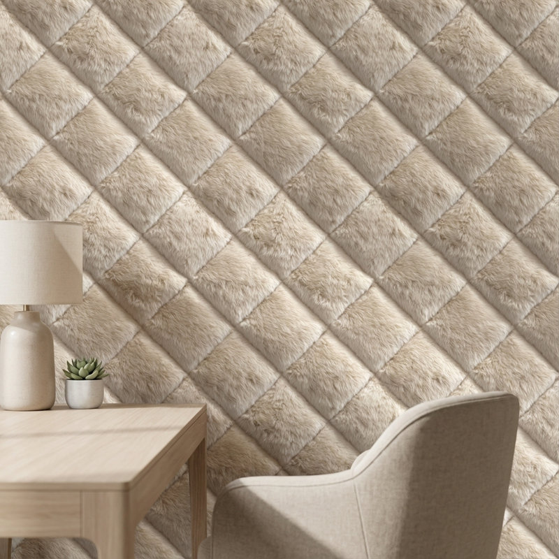 Papier peint à chevrons beige