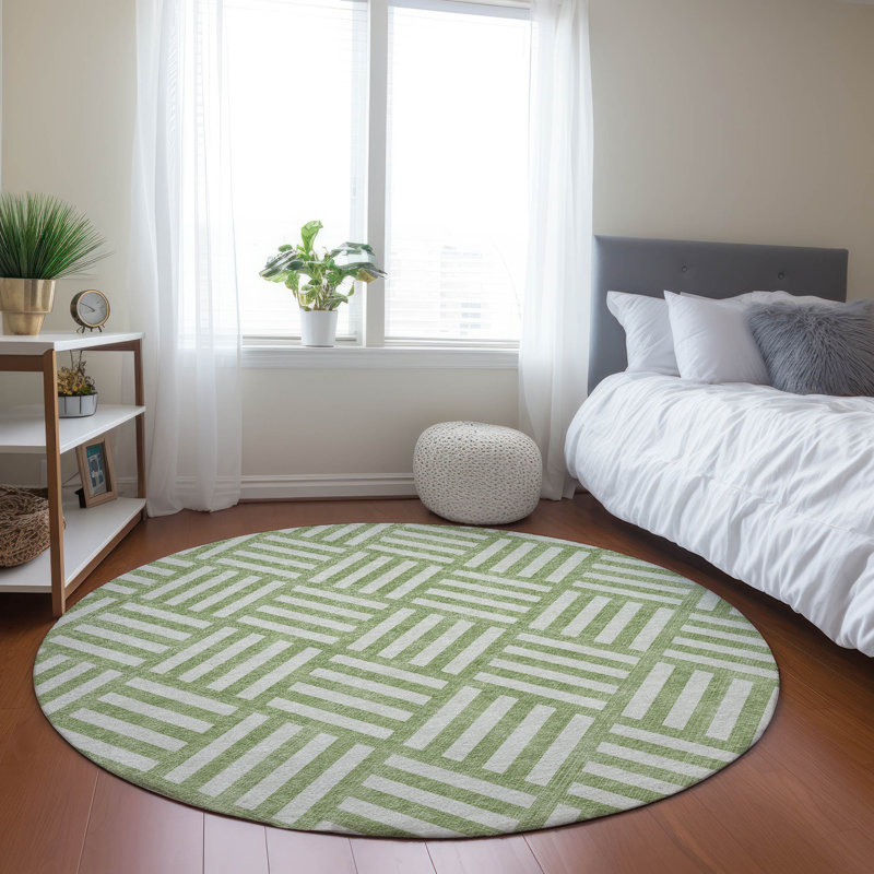Tapis intérieur / extérieur Loreen avec envers antidérapant, Rond 8 pi