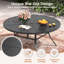 Ensemble de salle à manger de patio rond avec table de salle à manger en métal 60 po et 8 chaises empilables en PVC-coated polyester-106890653