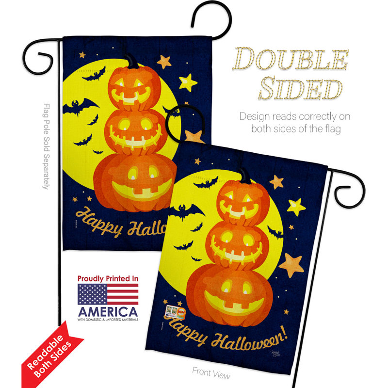 Double Sided 18.5 in. H x 13 in. W Polyester Halloween Flag set