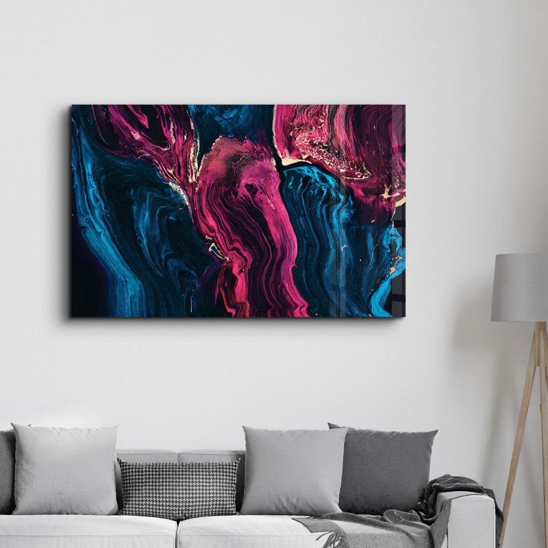 Élégante peinture murale en verre trempé de 13,8 po x 21,7 po | 100% verre trempé, épaisseur: 0,16 pouce | Imprimé UV pour des couleurs éclatantes | Parfait pour la décoration intérieure, le salon et les espaces de bureau