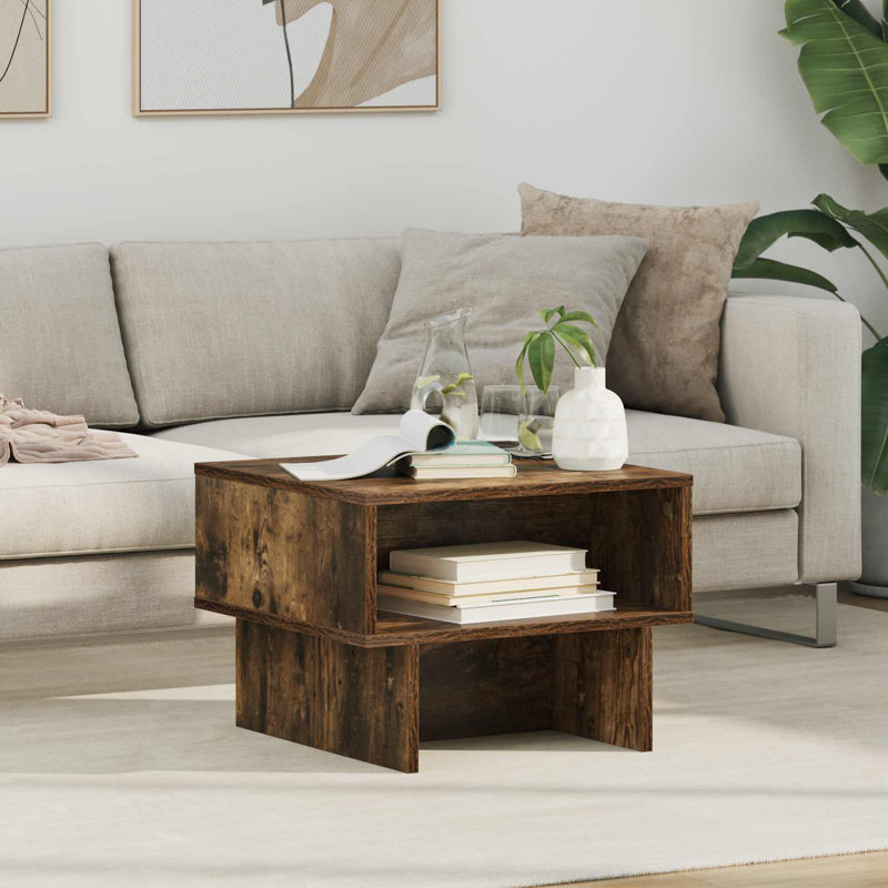 Coffee Table with Storage, 35cm. H x 48cm. L x 46cm. W, Smoked Oak