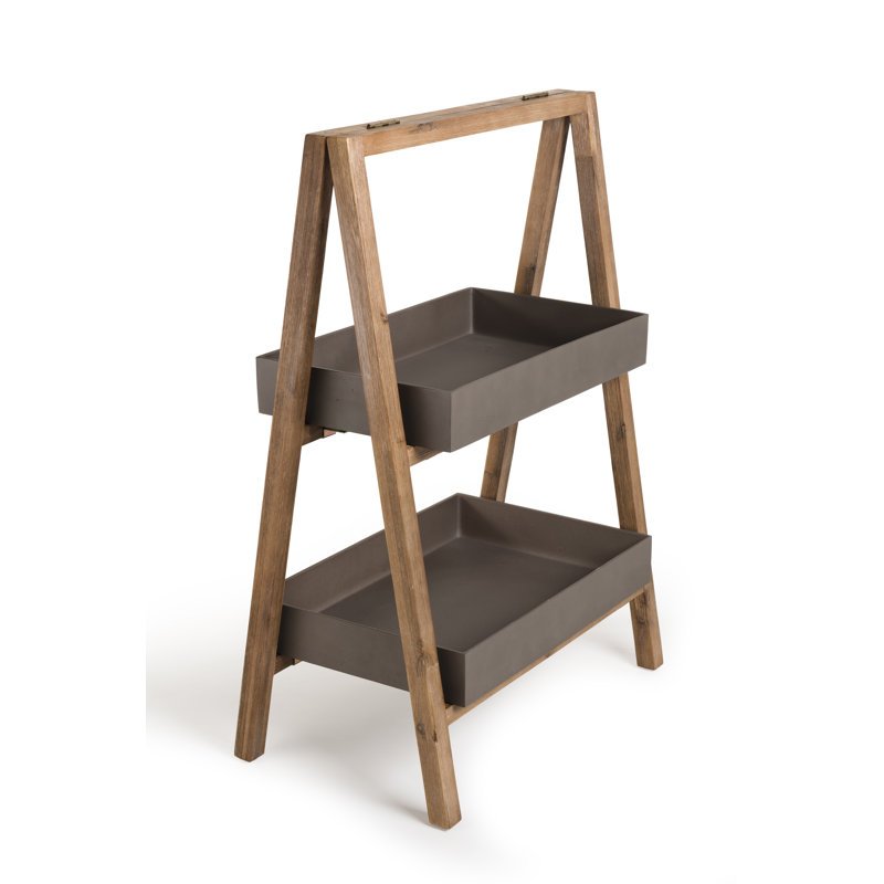 Shakira Solid Wood Shelving Unit, 100cm H x 70cm W x 41cm D, Brown