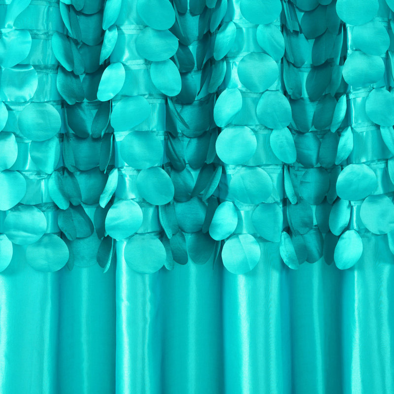 Turquoise Polyester Light-Filtering Rod Pocket Window Panel Set