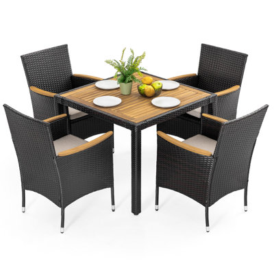 Ensemble de salle à manger 5 pièces avec coussins 5 pièces