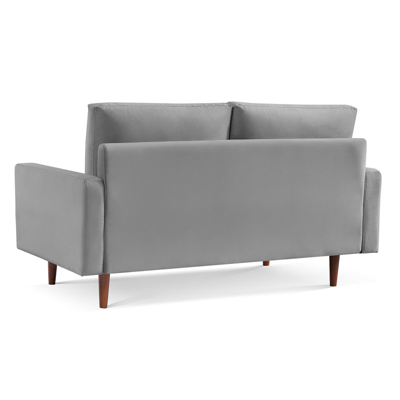Causeuse rembourrée, 100 % polyester gris, H 36,6 po x l 68,9 po x P 31 po