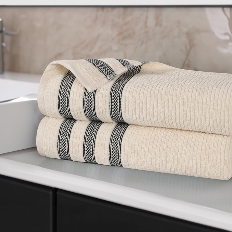 Draps de bain surdimensionnés 100% coton, Ivoire ivoire