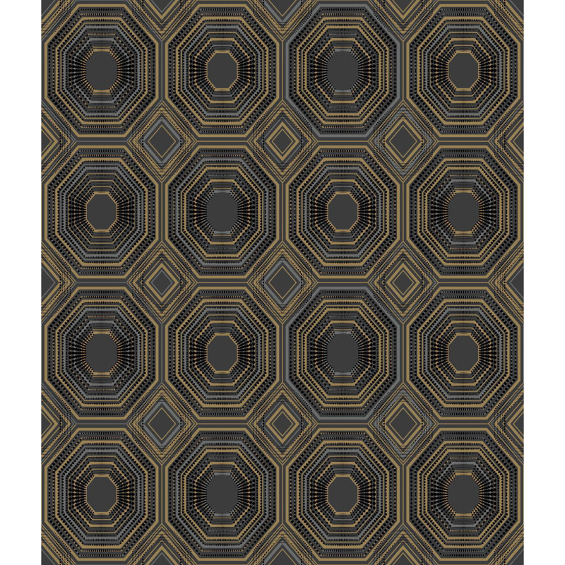 Rouleau de papier peint adhésif à coller 16,5 po x 16,5 po abeilles Treadwell, Noir