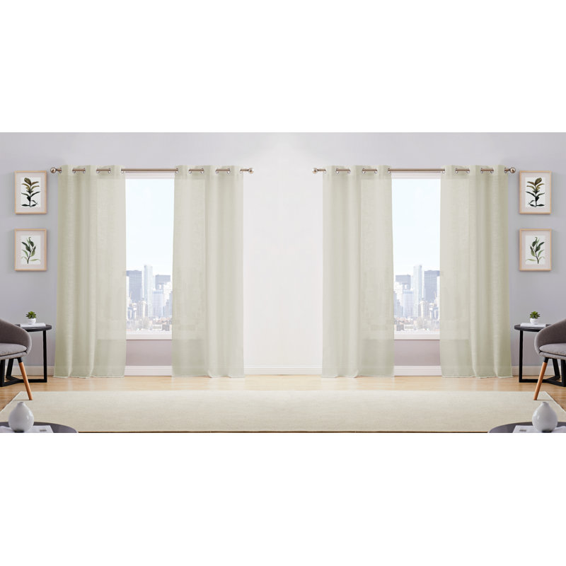 Taydan Semi Sheer Curtain, 38" W x 96" L, Taupe