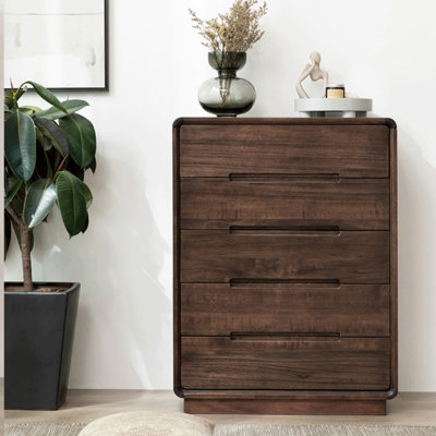 Commode d'appoint simple en noyer noir