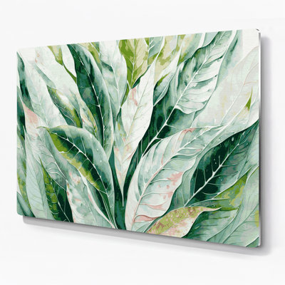 Art mural en métal Botanical Aglaonema