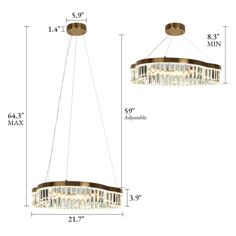 Josse Dimmable Wagon Wheel LED Crystal Chandelier