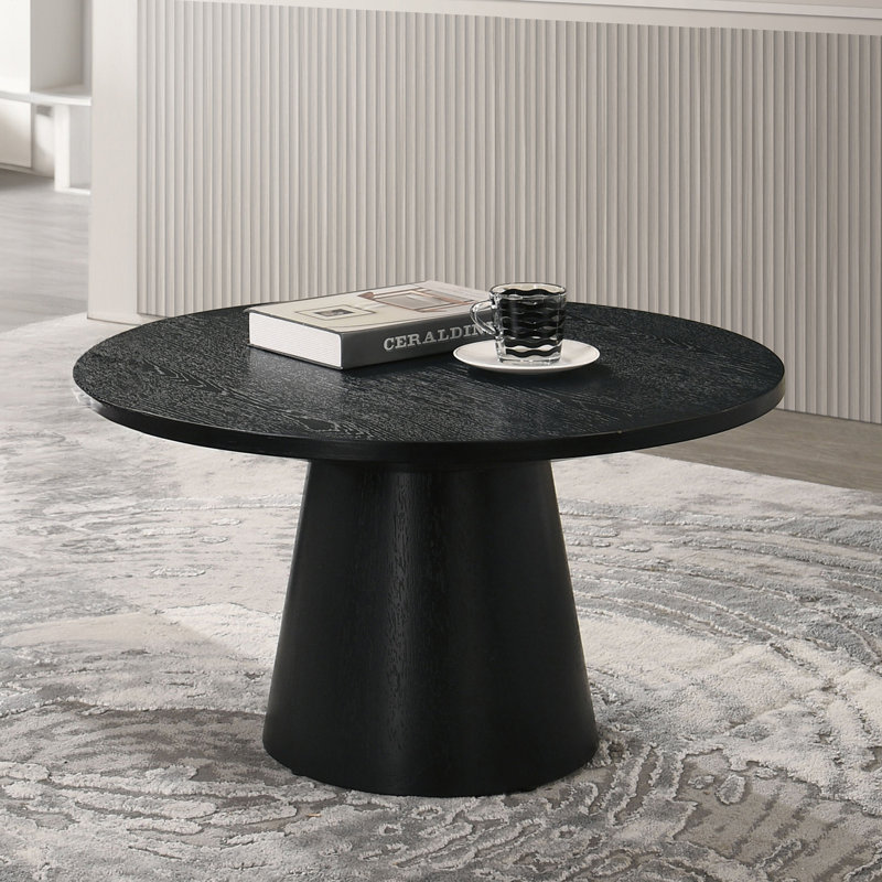 Table basse contemporaine 28,6 po, chêne, Noir