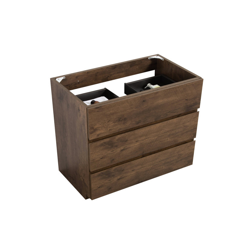 Armoire de plancher - noyer, 3, sans lavabo, élégance moderne, couleur de noyer Smooth Move