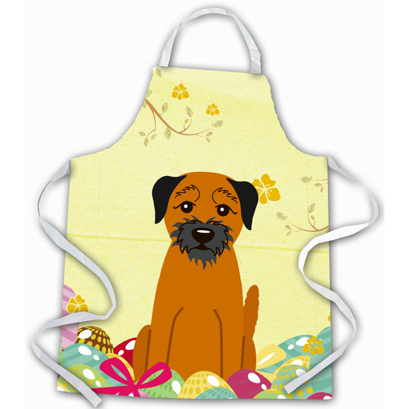 Tablier œufs de pâques, Jaune / noir, Border Terrier
