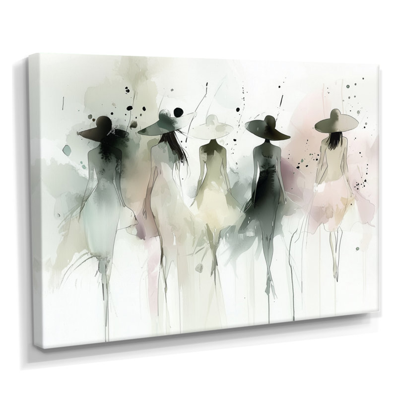«Fashion Silhouette Women In Broadway II - Fashion Woman», art mural, H 34 po x l 44 po, Toile tendue, Ne s’applique pas