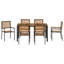 7 Piece Garden Dining Set Black