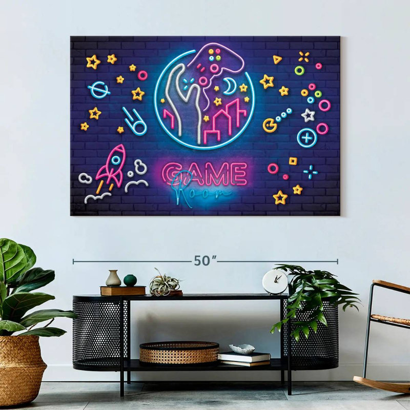 «Game Room», néons sur toile, H 34 po x l 51 po x P 1,25 po