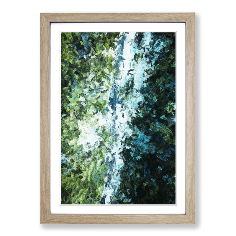 Forest Road in Abstract - Picture Frame Painting Print, Oak Framed, 48cm H x 36cm W x 2cm D