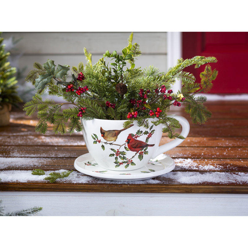Pot à fleurs intérieur / extérieur avec soucoupe Eumeka Cardinal