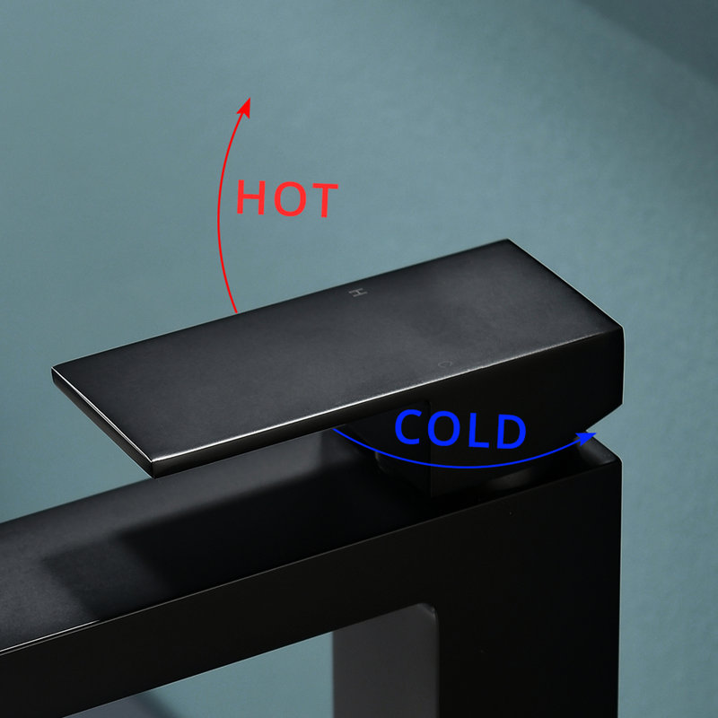 Robinet de lavabo de salle de bain noir mat avec douchette latérale et robinet d'aspect élégant