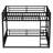 Heavy-Duty Metal Bunk Bed Frame with Noise-Reducing Design for Kids, Teens & Adults, Black-1662106009