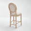 Ensemble de 2 chaises de salle à manger de style champêtre français, rembourrées avec un dossier rond, des sculptures exquises et une conception démontable pour une utilisation efficace de l'espace