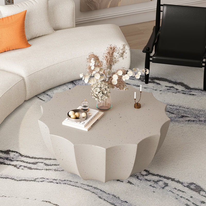 Table basse de 35,43 po Mobilier d'extérieur intérieur de style moderne, parfait pour le salon, le patio, le jardin et la cour (blanc)