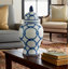 Vase en céramique Cinya et pot de temple décoratif avec couvercle - vase à fleurs élégant pour la décoration intérieure-89110053