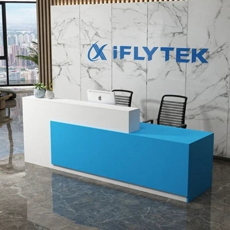 Cidera Executive Desk, White/Blue
